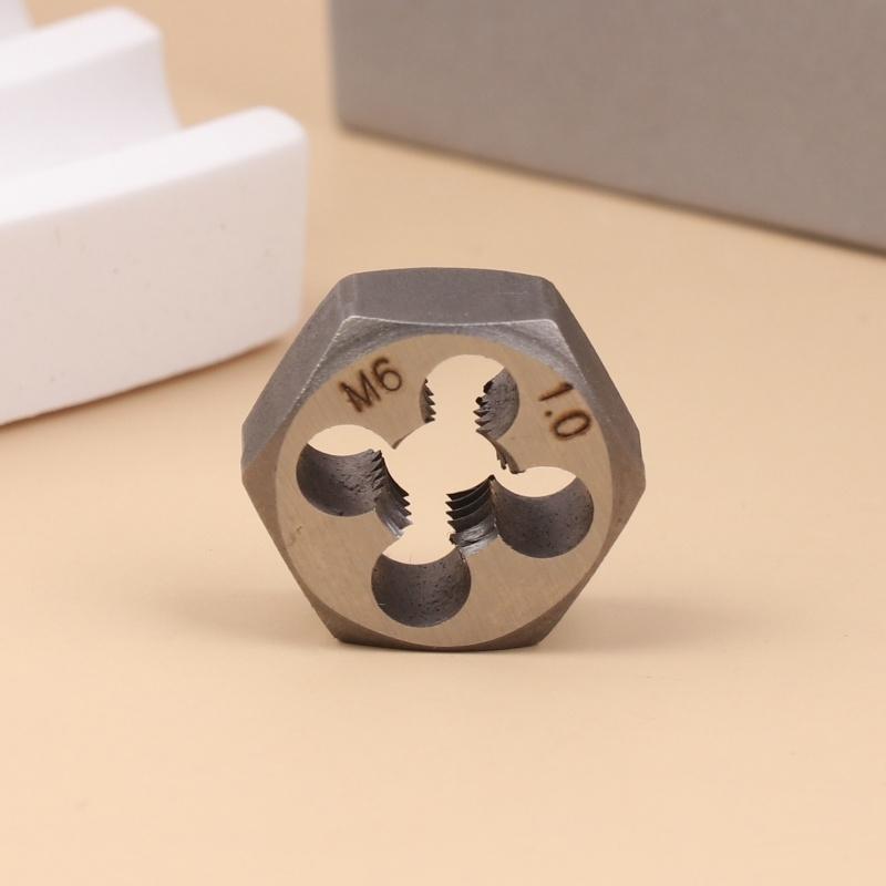 Метрическая резьба Шестигранная плашка Плашка для нарезания резьбы Винт Шестигранные плашки M3*0.5 M4*0.7 M5*0.8 M6*1.0 Ручные плашки для нарезания резьбы