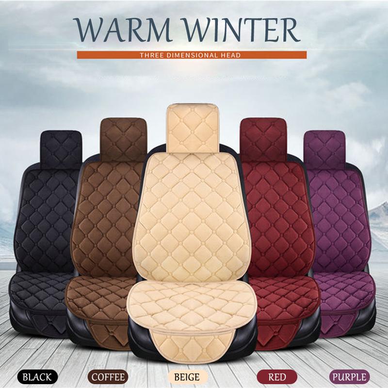 Теплый плюшевый чехол на автомобильное сиденье, зимний искусственный мех, авто спереди, сзади и сзади со спинкой, подушка для сиденья, защитная накладка для интерьера