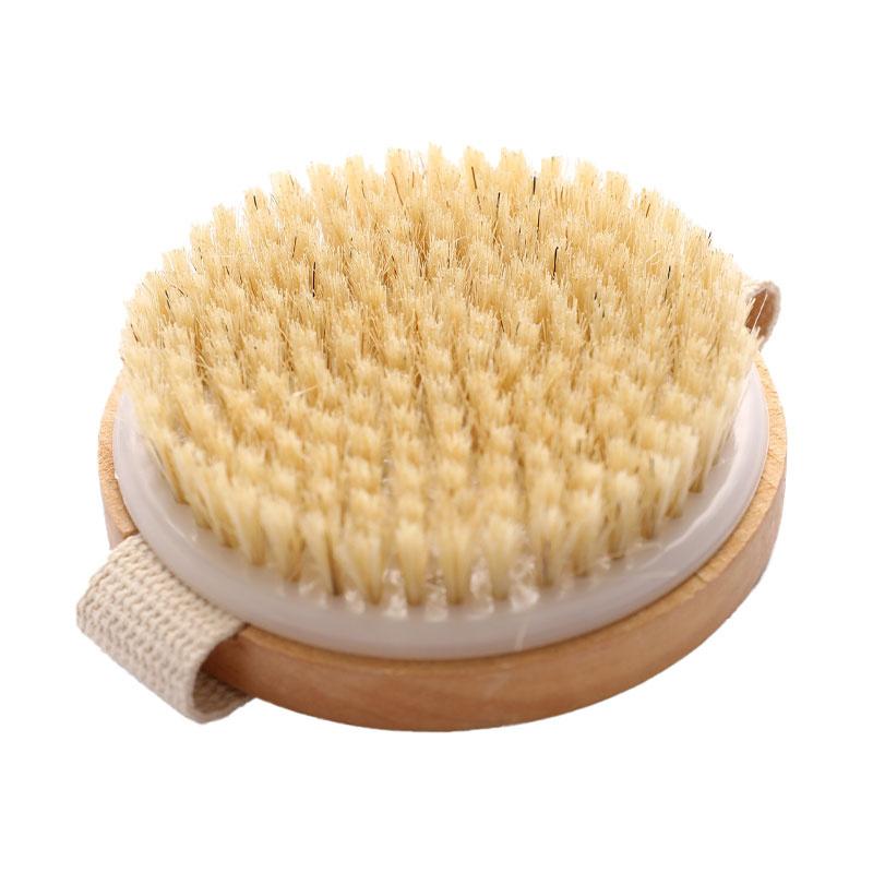 Wooden Bath Brush Body Massage Wood Exfoliation Shower Brush Horse Hair Brush