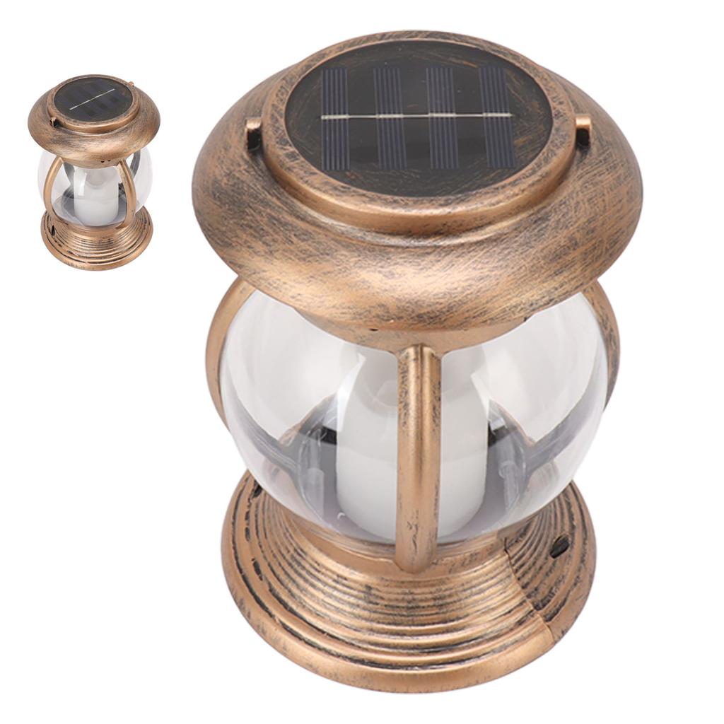 Brass Color Courtyard Solar Powered Hanging Lantern Light IP44 Waterproof Garden LED Lantern Lamp