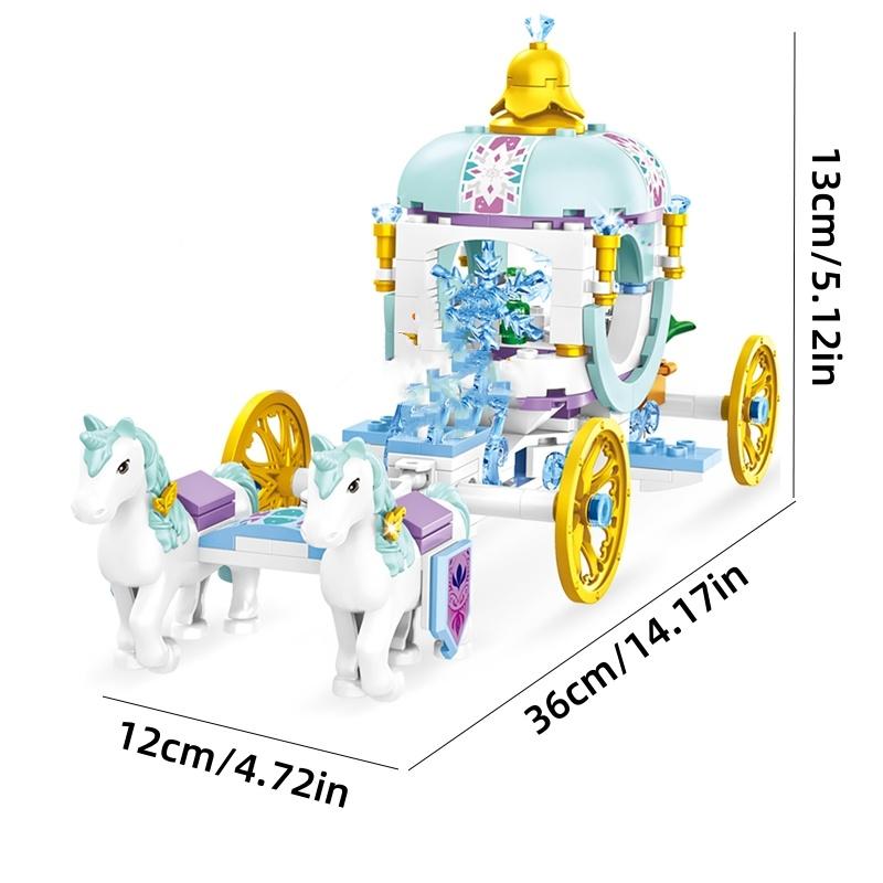 Creative Luxury Ice Castles Playground House Movies Winter Snow Horse Figures Building Blocks Set Toy For Girls Diy Gift