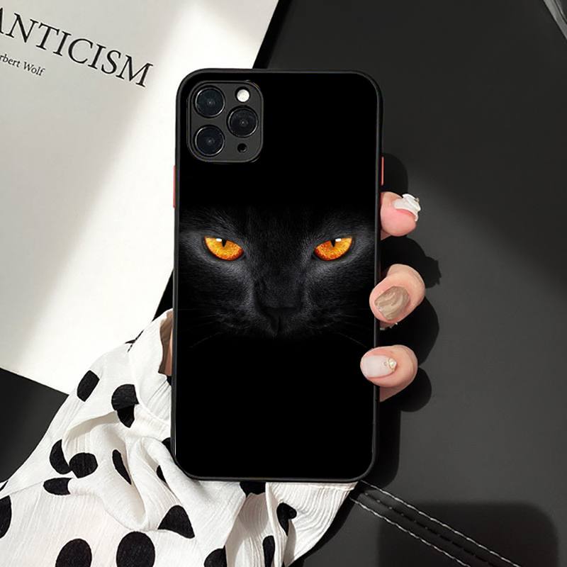 Черный кошачий глаз на чехле для телефона iPhone 11 12 13 mini pro XS MAX 8 7 6 6S Plus X 5S SE 2020 XR