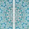 BLESS INTERNATIONAL Beautiful Indian Bohemian Psychedelic Hippie Ombre Window Curtain Panels for Bedroom, Living, Balcony (Green Blue Flower)