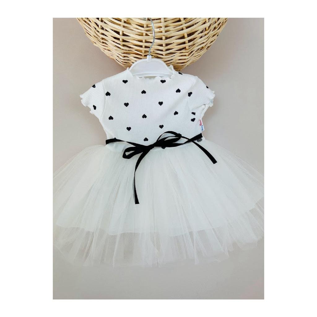 Летнее платье-пачка в горошек для маленьких девочек на день рождения