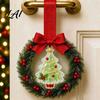 Versatile Seasonal Hanging Wreath Mini Christmas Door Handle Decoration Gingerbread/Angel/Bell/Snowman Artificial Pine Desktop Scenery with