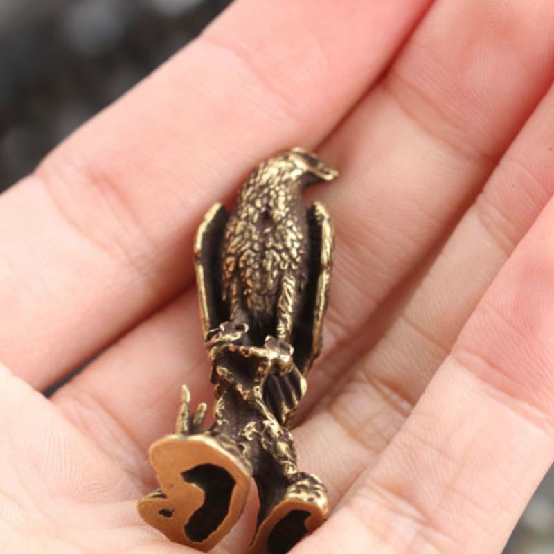 New Brass Eagle Statue Vintage Simulated Animal Statue Home Office Desk Decor Ornament Metal Figure Props Toy Gift