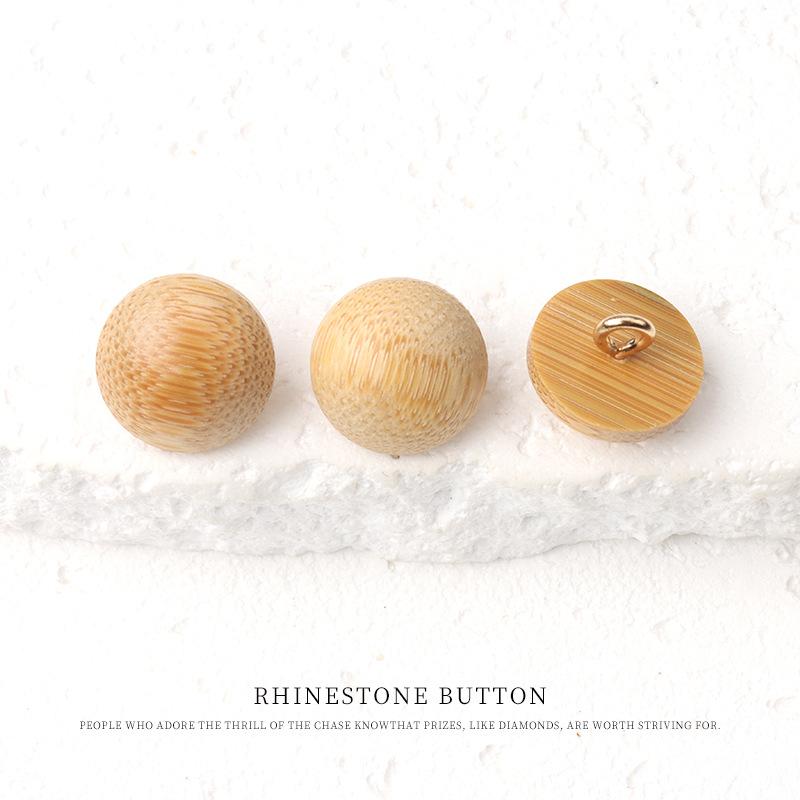 5pcs Primary Color Bread Natural Bamboo Buttons Cotton And Linen Literary Shirt Buttons Retro Sweater Cardigan Cheongsam Hanfu Buttons