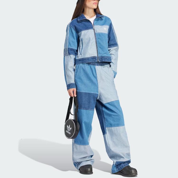 adidas Originals X Kseniaschnaider Джинсы Пэчворк Женские Светлый Деним IU2463