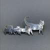 Jewelry Cute Cat Family Brooch Fashion Cat Brooch Animal Jewelry Vintage Animal Pin  Bags