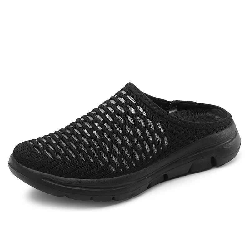 Женские шлепанцы с круглым носком Легкие дышащие балетки Нескользящая мягкая подошва Повседневная обувь Мюли без задника для ходьбы Ежедневная носка