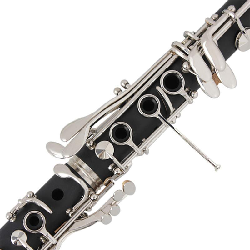 Clarinet ABS 17 Key bB Flat Soprano Binocular Clarinet with Cleaning Cloth Gloves Reeds Screwdriver