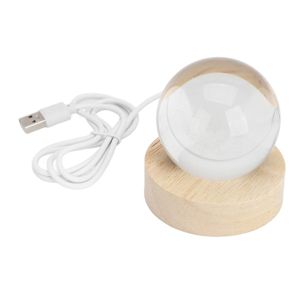 Хрустальный шар с проекцией света Галактика Деревянная основа Домашний декор 5V LED Лампа-хрустальный шар