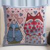 Ethnic Style Elephant Sofa Pillow, Cat Embroidered Cushion Cover, Pillowcase Cover (Without Pillow Core)