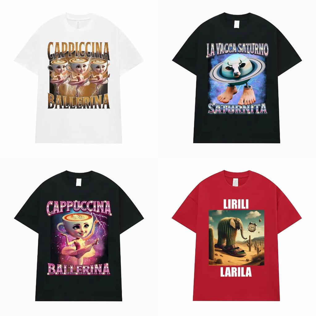 Shark Meme Lirili Larila T Shirts Supporter of Tralalero Tralala Graphic T-shirt Men Women Clothing Humor Casual Comfort T Shirt