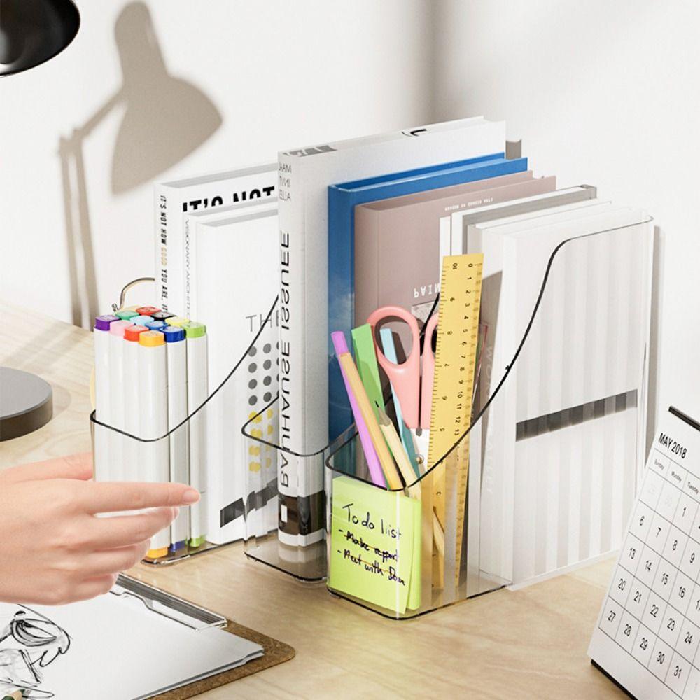 PET A4 Storage Filing Box Transparent Paper File Organizer Desktop Supplies