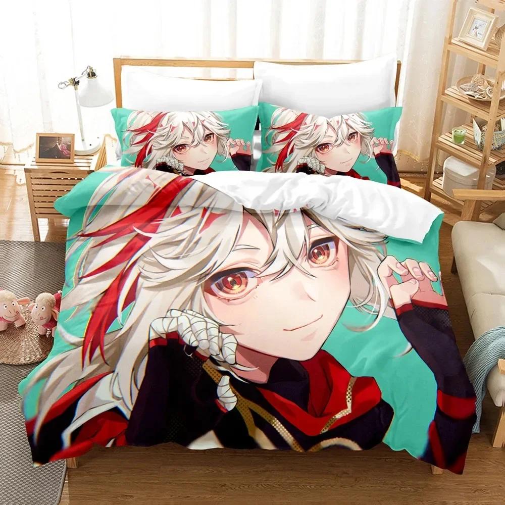 3D Print Cartoon Bedding Set Genshin Impact Game Printed Duvet Cover Pillowcase Single Double Queen Super King Size Sets