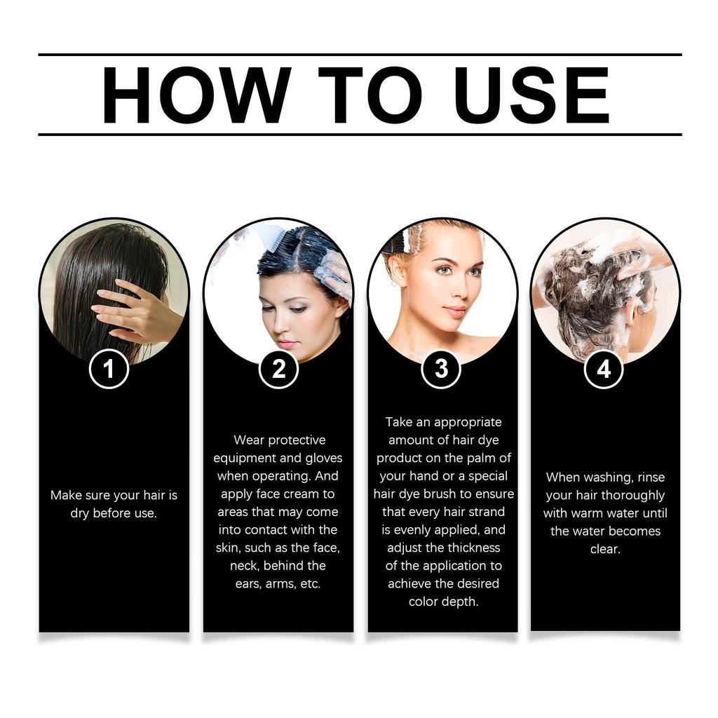 EELHOE Black Hair Dye Shampoo 3 в 1 Growth Clean Hair Darkening Deep Nourishing Black Hair Dye Shampoo Natural Organic Herbal