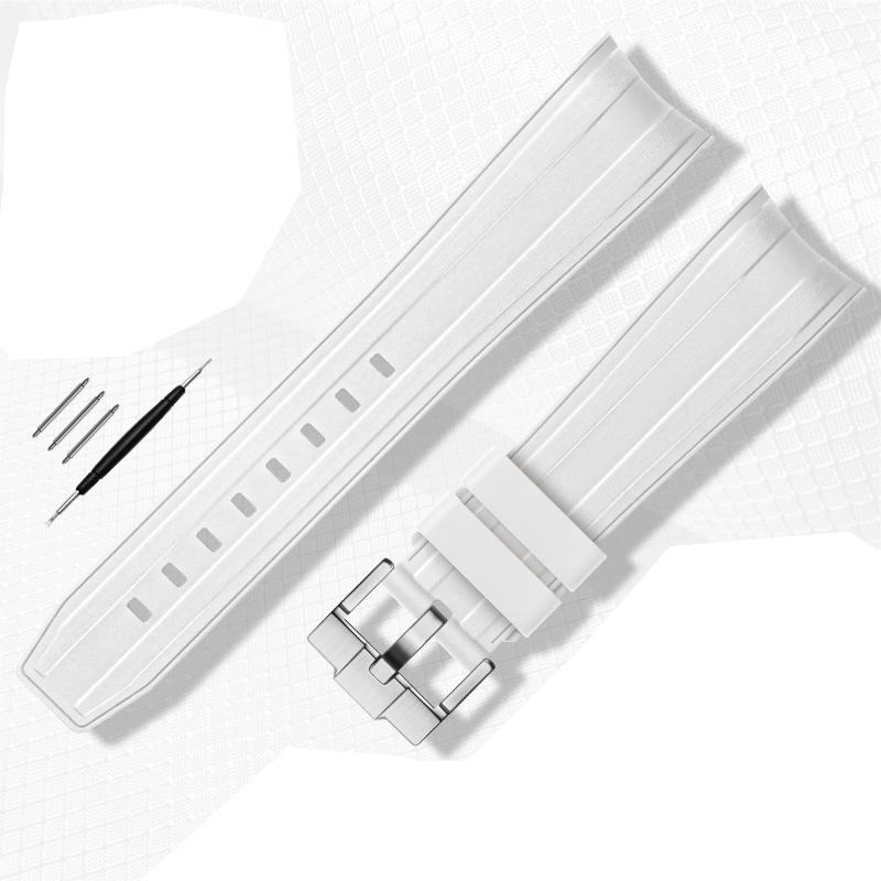 FKM Fluororubber Rubber Watch Strap 21mm Waterproof Silicone Wristband For Submariner DEEPSEA Oysterflex Rolex Watchband Band