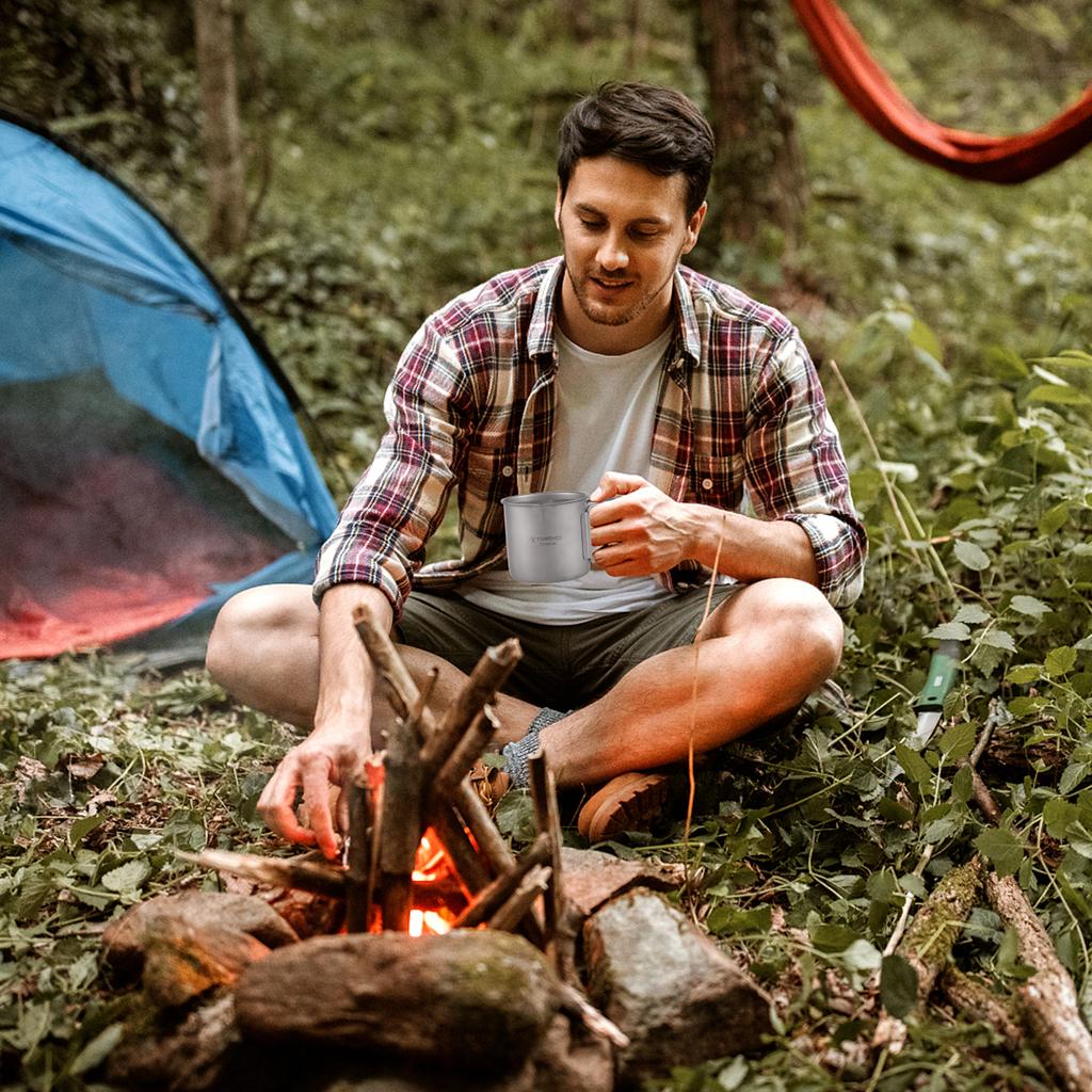 TOMSHOO Титановый набор чашек для чая с ситечком. Легкая штабелируемая кружка для кофейной чашки с водой и крышкой.