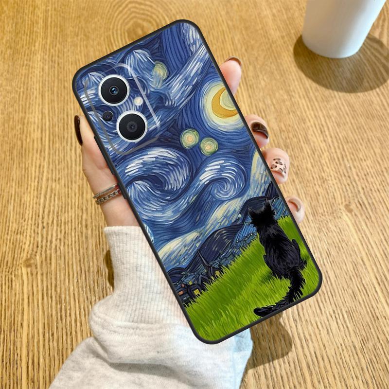 Чехол с картиной Ван Гога «Звездная ночь» для кошки для OPPO Find X6 X5 X3 X2 Pro Lite Neo Reno 7 3 4 5 6 8 Lite 8T 2Z 4Z 5Z Чехол Coque