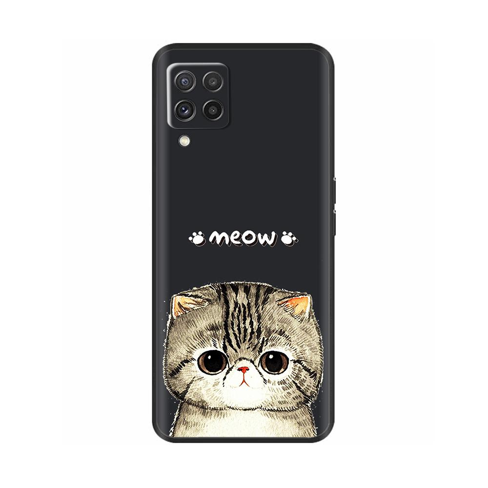 For Samsung Galaxy M22 M32 4G Case Phone Back Cover For Samsung M32 4G M22 F22 Case Soft Black Silicone Bumper Shell 6.4 inch