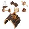 8pcs Squirrel Wooden Swing Toy Funny Hamster Ladder Small Pet Animal Playing Toy Set