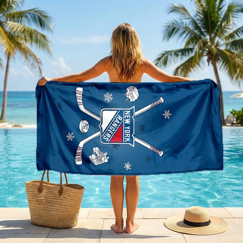 New York Rangers Fashion Beach Towel Portable Soft Quick Dry Towel For Swimming Camping Holiday Use