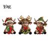 Decorative Ornaments for Workspace 3Pcs Christmas Highland Cow Figurine, Resin Yak Statues with JOY Letter Sign, Home Decor Farmhouse Tabletop