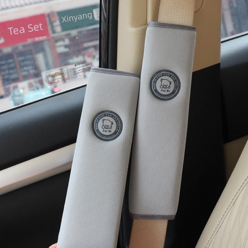 Safety Belt Shoulder Pad Cover Linen Cotton Car Safety Belt Protection Sleeve Anti-Strangulation Anti-Wear All Year Round Universal Protective Cover