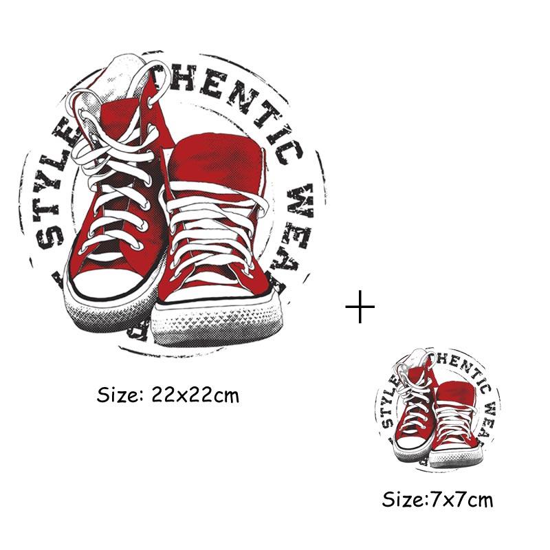 Ретро-обувь с узором, термонашивки, одежда, футболка, платье, новый дизайн, термотрансферная аппликация «сделай сам», горячая слеза