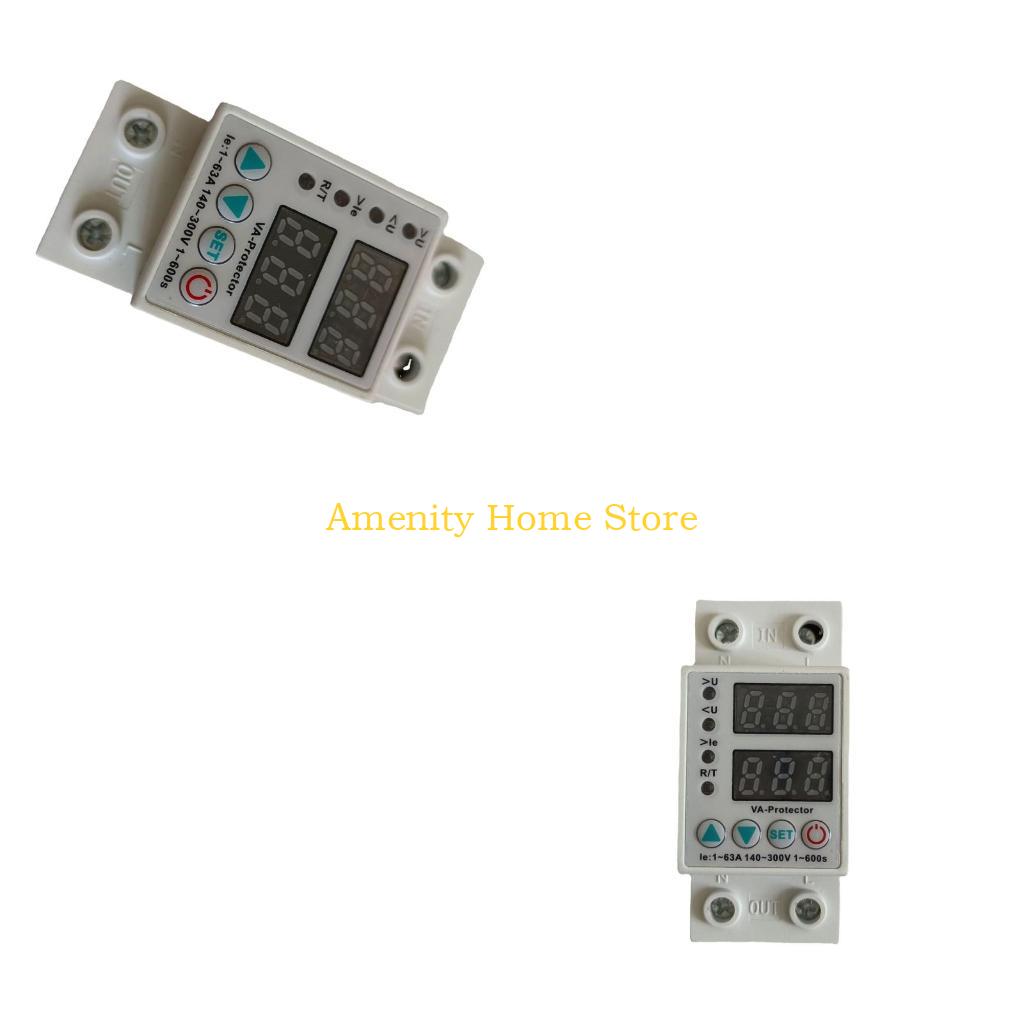 F26C Din Dual Display Adjustable Over Current and Under Protective Device Protector 63A 220V