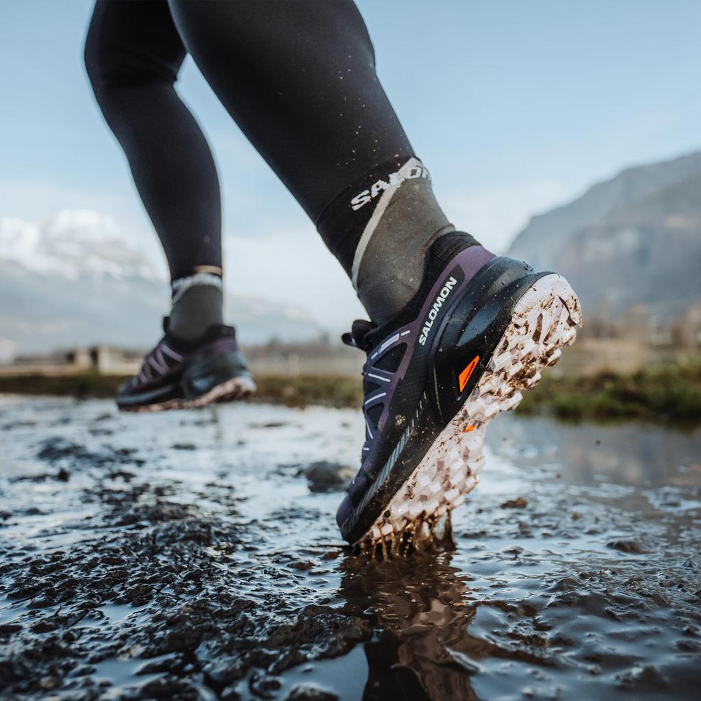 SALOMON Трейлраннинг SPEEDCROSS PEAK CSWP ЖЕНСКИЙ (Speedcross Peak Водонепроницаемый) L47601100 Черный/Ночная тень/Лепесток орхидеи 23,5 см