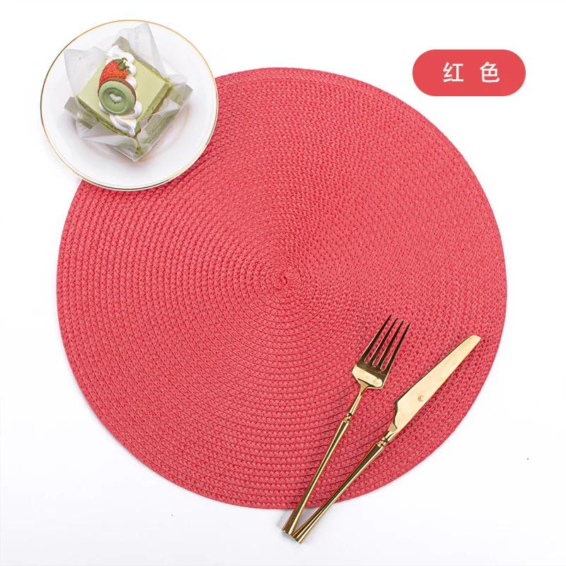 38cm European Style Round Woven Mats & Pads, Heat-Resistant and Non-Slip Place Mats for Dining Table, Ideal for Outdoor Picnic