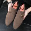 Fashion Fashion Luxury Brand Designer Black Brown Suede Monk Strap Shoes For Men Formal Wedding Dress Homecoming Sapatos Tenis Masculino