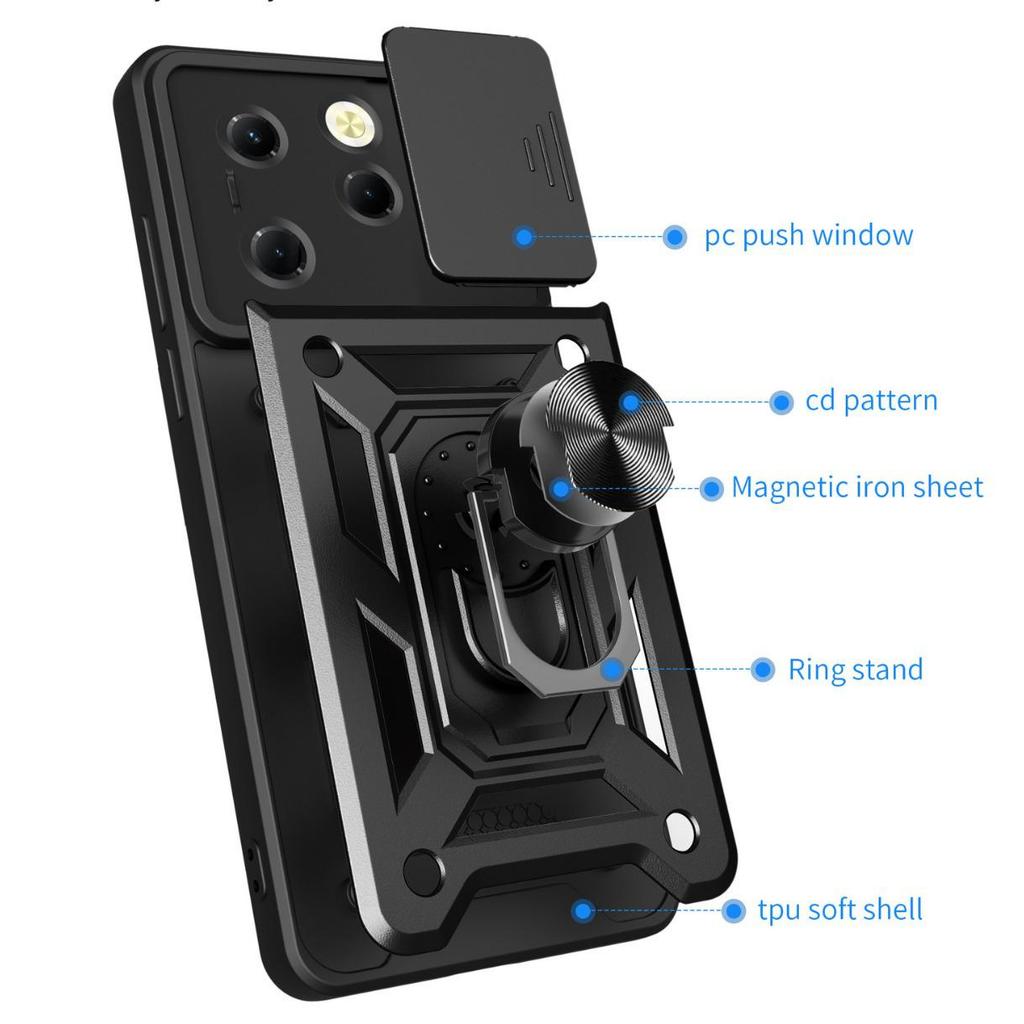 Infinix Hot 50 Pro & Spark Go 2024 Full-Coverage Anti-Drop Push-Window Phone Case