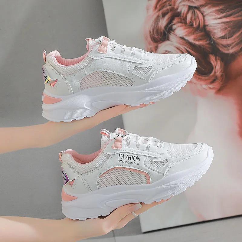 Женские весенние кожаные дышащие кроссовки 2025 года - Повседневные, Универсальные, Кроссовки на толстой подошве в стиле «папиных»