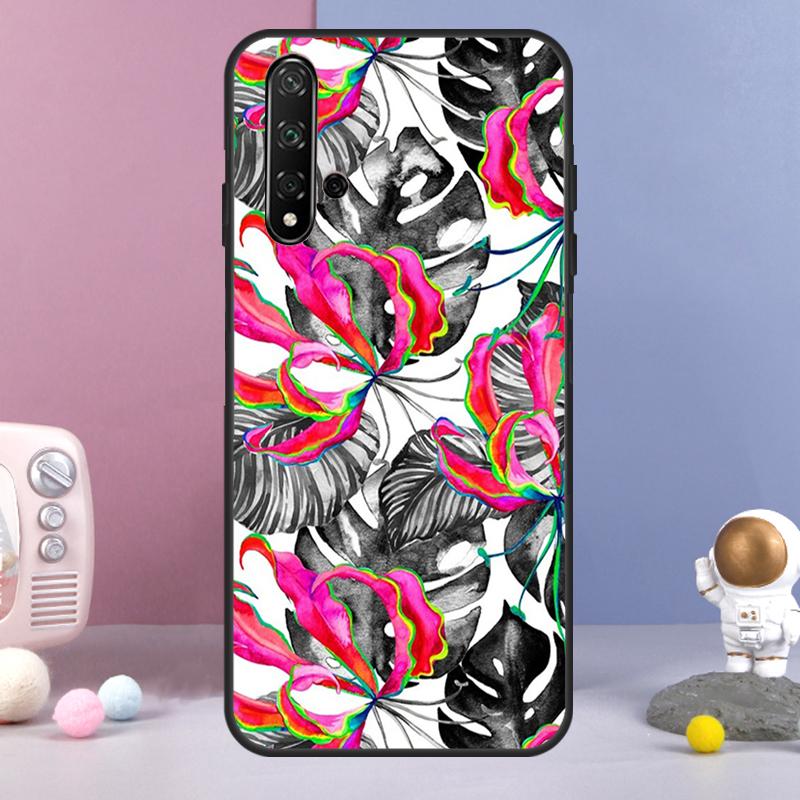 Tropical aloha Hibiscus pattern For Huawei Nova 5T 9 10 SE 7i 8i 11i 12i Y73 Y90 Y70 Y72 Y61 Y91 Y60 P20 P30 P40 Lite Case