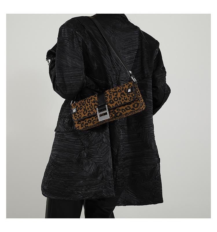 Сумка-мешок Niche с леопардовым принтом, модная ретро-сумка, незаменимая женская сумка через плечо для поездок на работу.