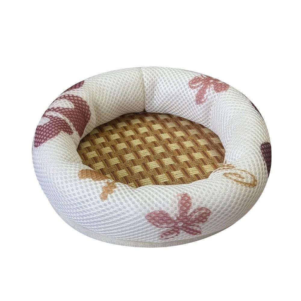 Round Hamster Cooling Bed Non-Slip Bottom Small Pet Cushion Pet Sleeping Mat Indoor Pet Bed