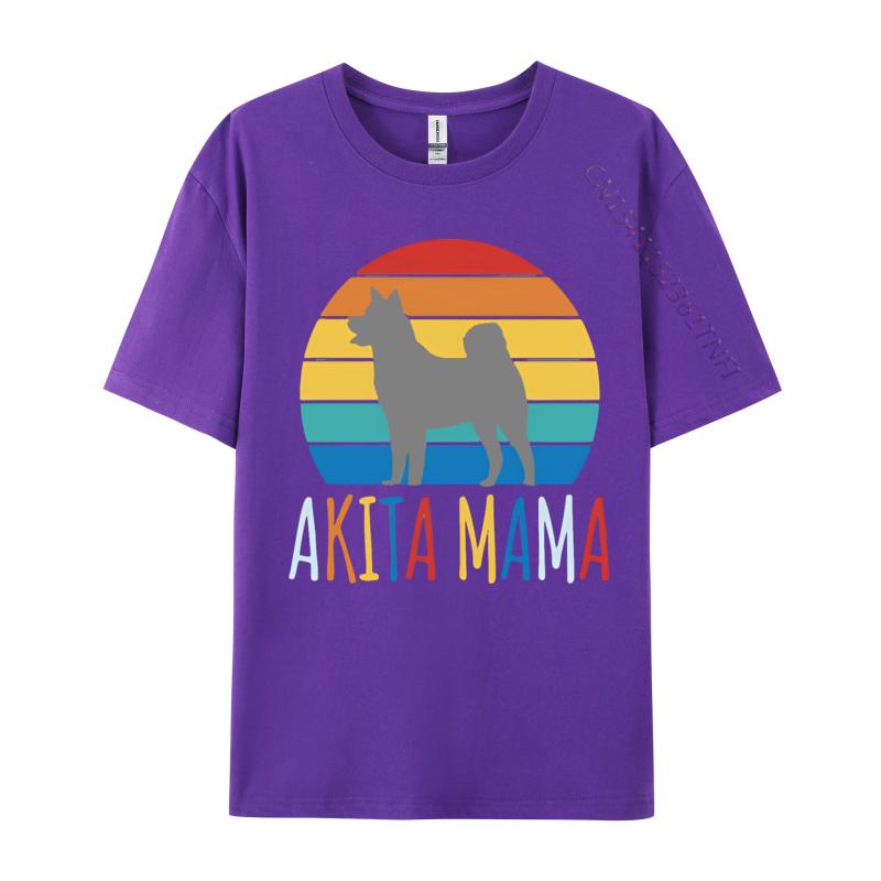Akita Mommy Mama Dog Cute Akita Tshirt Black Cotton Tops T Shirt Funny Comics T Shirt Graphic Cotton Tees Clothing