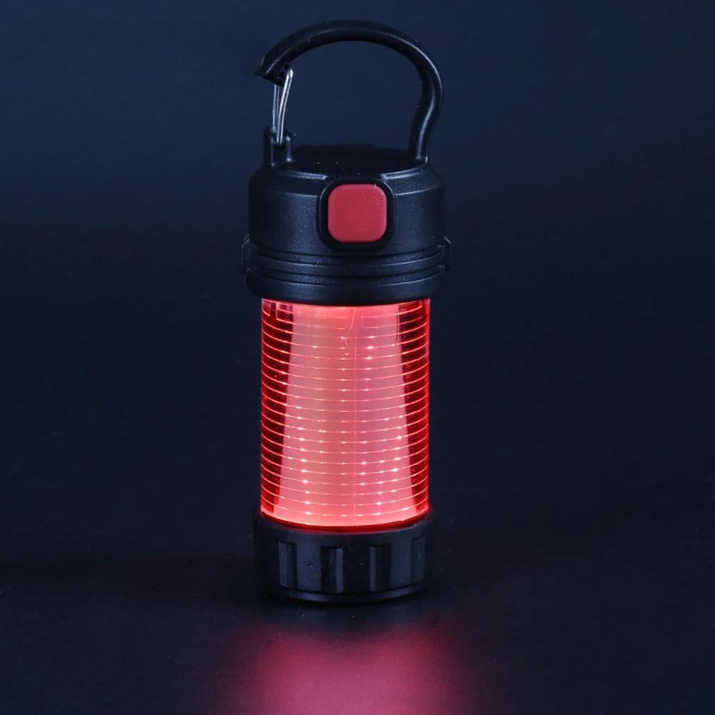 Mini LED Tent Light USB Type-C Charging 800mAh Emergency Flashlight 5 Modes Red Light Warning with Hook Outdoor Lighting