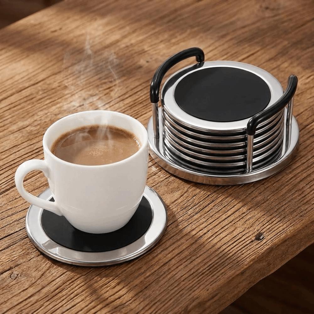 6PCS/SET Waterproof Non-Slip Coaster Minimalist Insulation Cup Mat Table Decor