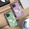 Радужная Бабочка Зеленая Для IPhone 16 Pro Max 15 Pro 14 13 12 Mini 11 XS Max XR 7 8 Plus SE 2022 Закаленное Стекло Чехол для Телефона
