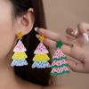 Double-Layer Acrylic Christmas Tree Earrings: Festive, Colorful, Creative Design