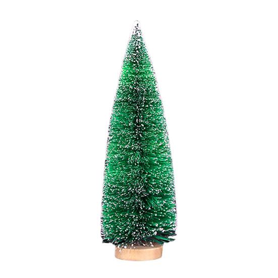 Mini Christmas Tree Sisal Snow Frost Artificial Pine Tree With Wooden Base