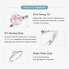 WOSTU Luxury Sakura Cut Pink Cubic Zirconia Ring Real 925 Silver Cherry Blossom Flower Ring for Her Birthday Valentine's Gift