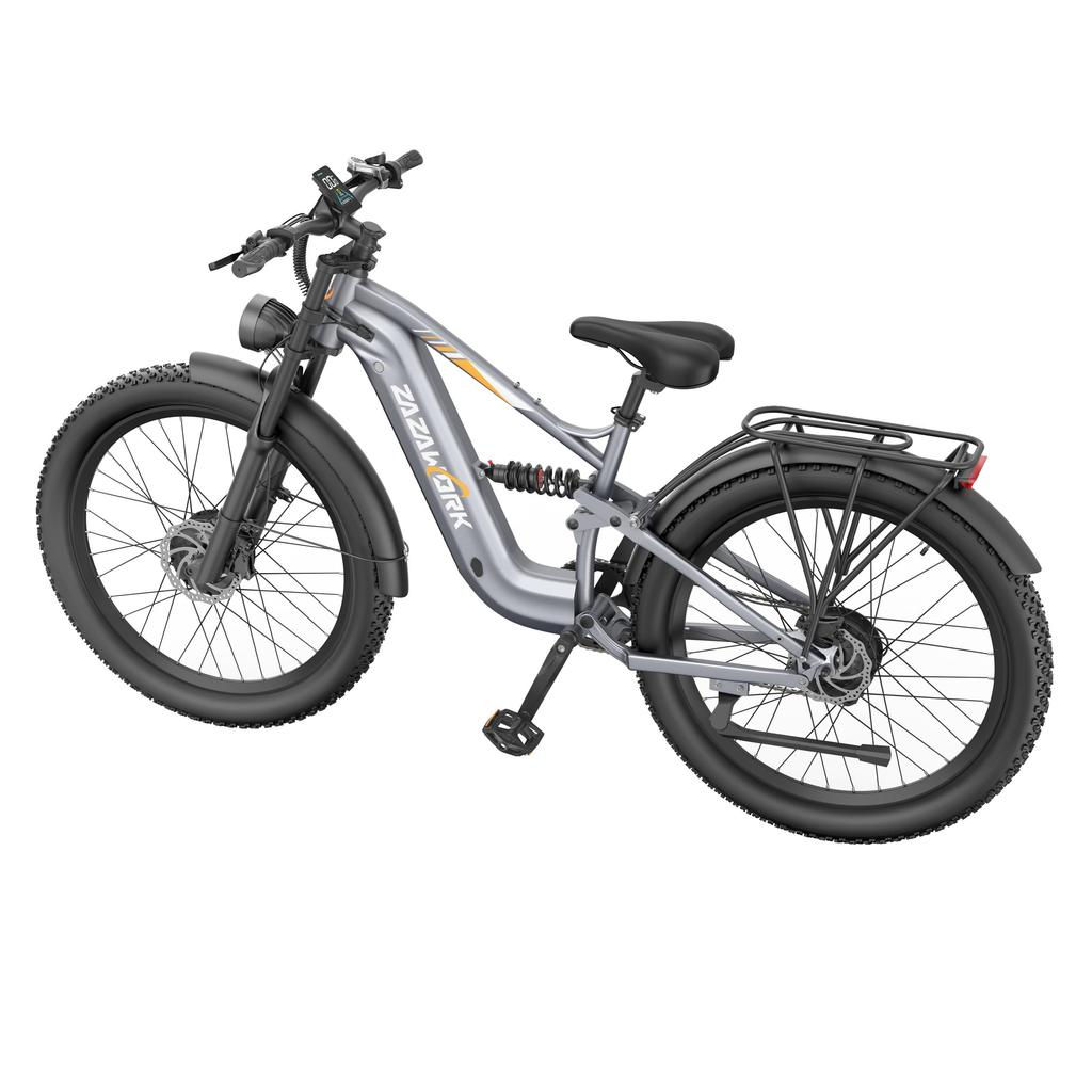 ZAZAWORK CF500 PRO High-end Electric Bicycle 1000W*2 Dual Motor 48V20Ah Battery 50KM/H Top Speed 27 Inch Off- Road Tires E-Mountain Bike