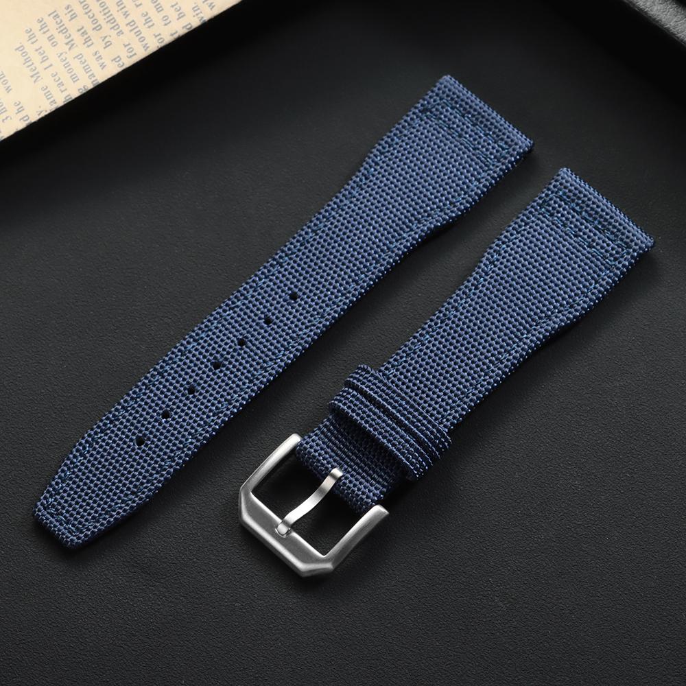 Нейлоновый холщовый ремешок для часов, ремешок для часов из воловьей кожи 20 мм 21 мм 22 мм для ремешка для часов IWC Pilot, аксессуары для браслетов для военных часов