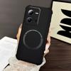 Чехол для Vivo Y35 Матовый с покрытием под кожу, Магнитный, с защитой углов (подушки безопасности), Ударопрочный бампер