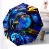 Dinosaur Fantasy Automatic Folding Fashion umbrella 8 rib Lightweight Design, Durable Iron Frame, Compact and Portable, Perfect Gift for B